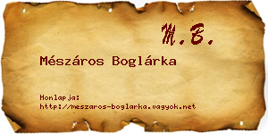 Mészáros Boglárka névjegykártya